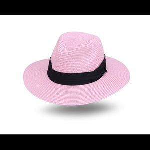 Joowen classic Panama Straw hat in pink
